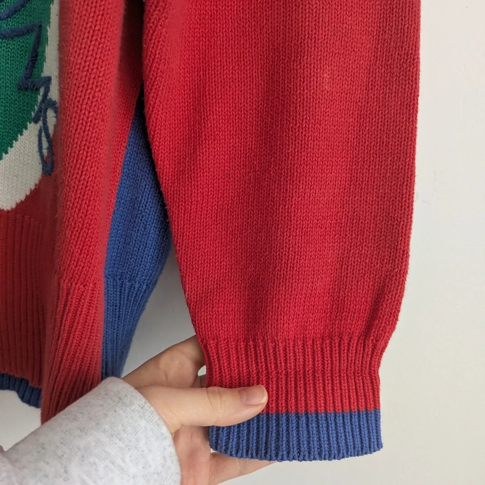 Vintage Leon Levin Novelty Golf Theme Knit Cotton Sweater XL Colorful - Picture 4 of 7